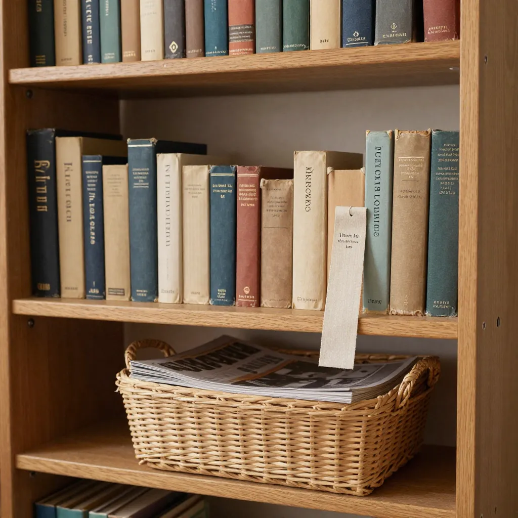 Bookshelf with vases and plant arrangements